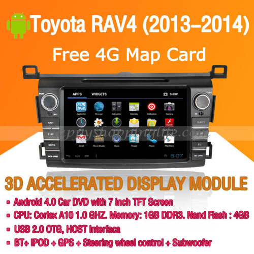 Android Car DVD Player GPS Navigation Wifi 3G for Toyota RAV4 2013 2014 Bluetooth Touch Screen