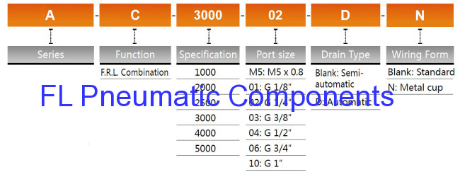 AC3000-02 Air Filter Regulator Lubricators