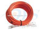 Red Plastic Optical Fiber Patch Cord , DIN - DIN Waterproof Fiber Optic Patch Cord