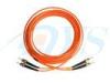 Red Duplex Optical Fiber Patch Cord ST / MM / DX With Single Mode