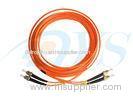 Red Duplex Optical Fiber Patch Cord ST / MM / DX With Single Mode
