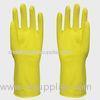 Dip Flock Lined Long Household Latex Gloves Luminous Yellow Color 40g - 80g