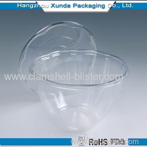 Disposable plastic salad container