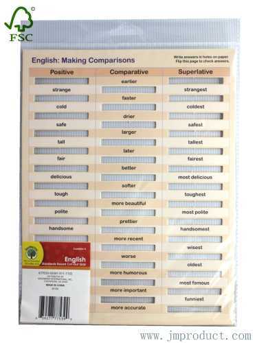 Engish comparison words card for edcation