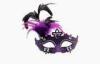 Half Face Masquerade Masks With Gorgeous Purple And Black Feather
