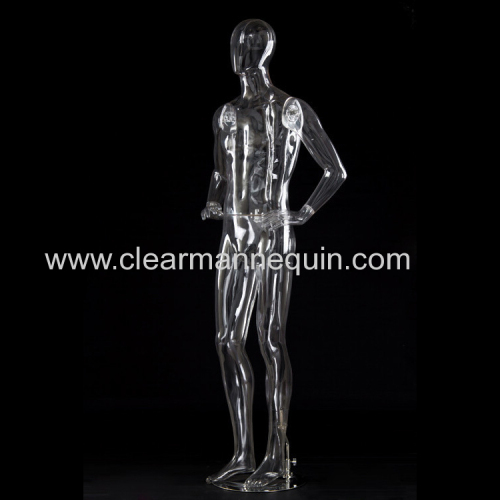 Transparent faceless male clear mannequins special offer