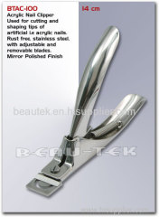 Acrylic Nail Cutter,Removable Blade, Chrome Finish