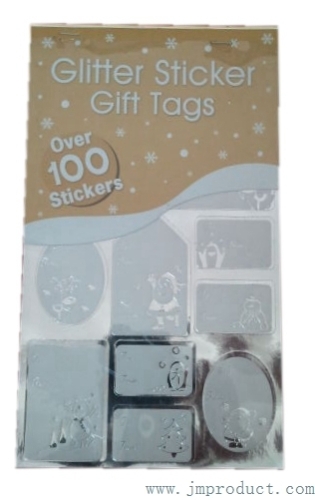glitter xmas tag stickers