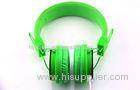 Green ABS Portable Stereo Headphones / 3.5 mm Plug Corded Headsets