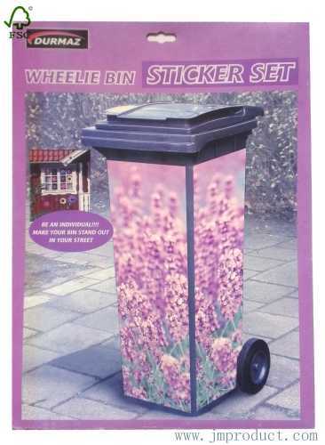 flower design wheelie bin sticker
