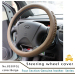 unique classic luxury leather steering wheel cover with silver trim