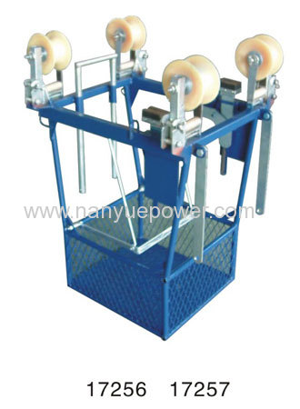 7 Ton Hydraulic conductor drum stands hydraulic drum jack rope reel stand with hydraulic motor