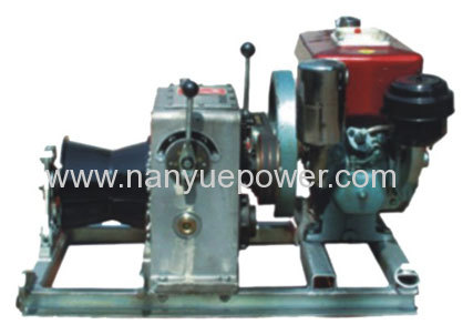 Five Ton Twin Bull Wheel Engine Powered Winch Overhead Lines Conductor Stringing Winch Cable Puller