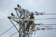 Clip -in pulley block serves to tighten up the conducting wire