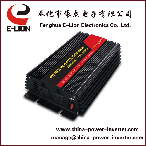 Dual sockets DC12V input with USB connector 1000W power inverter