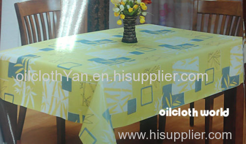 PVC/PE/PEVA tablecloth with non-woven/ flannel backing