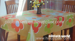 PVC/PE/PEVA tablecloth with non-woven/ flannel backing