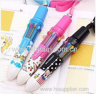 2014 Hot-selling 10 colors ball point pen with high quality and low price