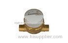 Brass Dry Dial Residential Water Meters , Intelligent Velocity Water Meter