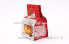 Flat Bottom Stand Up Red Coffee Packaging Bags With Tear Notch
