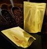 Metallized Zipper Coffee Packaging Bags Yellow With Valve