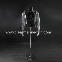 Transparent and black mixture model half mannequin