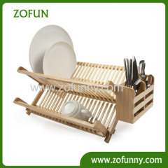 Functional bamboo dish&cup rack