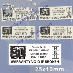 Custom Destructible Breakaway Warranty Stickers