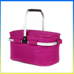 Large capacity stylish picnic cooler basket onboard ice pack