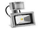 Grey Aluminum PIR LED Floodlight 10 Watt Cool White for Stadium / Industrial Lighting