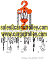 Manual chain hoist details