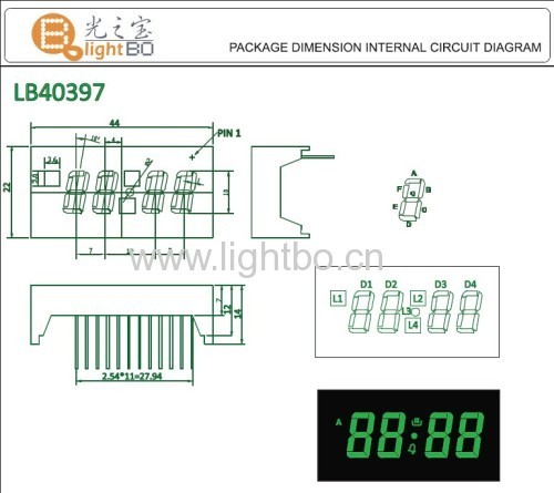 Benutzerdefinierte 4-stellige 10mm Super grün 7-Segment Led-Anzeige für Backofen Timer-Steuerelement