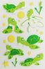 Soft Fuzzy PVC Puffy Stickers For Kids light green , cartoon tortoise Custom