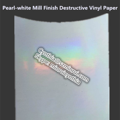 mill finish self destructible vinyl