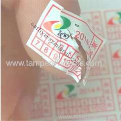 Manufacture custom securtiy warranty labels sticker in China