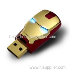 2014 Hot selling style The Iron Man USB flash drive gold and red color from 1GB to128GB