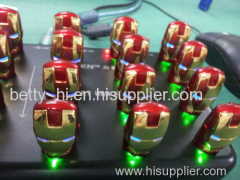 2014 Hot selling style The Iron Man USB flash drive gold and red color from 1GB to128GB