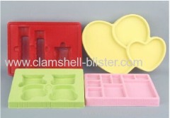 Cosmetic plastic tray insert