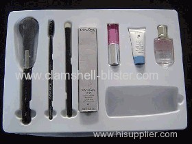 Plastic packaging insert tray for cosmetic