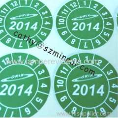 Custom Calibration label sticker and inspection label