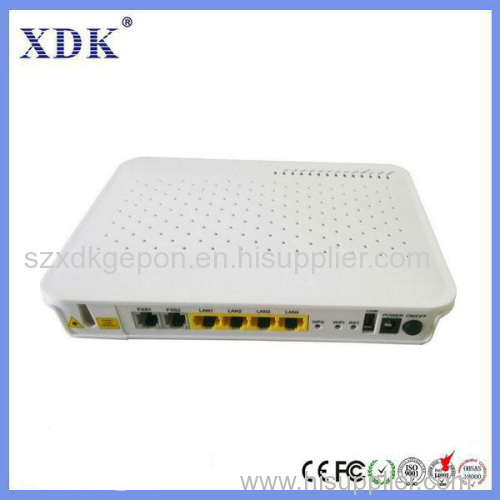 4FE 2Pon port wifi onu FTTH GEPON ONU compatible with HuaWei ZTE ONU