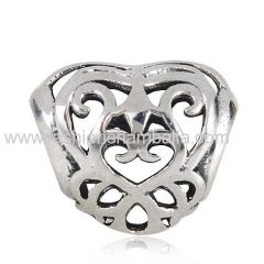 European Style Sterling Silver Open Heart Filigree Beads Wholesale