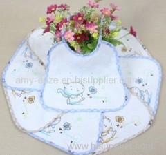 Baby bibs with cuted printed patterns