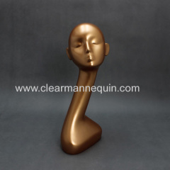 Golden female mannequin head for sale