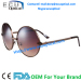 Fashion Round Sunglass For Women Wine Stainless Frame With Brown Polarized Lens