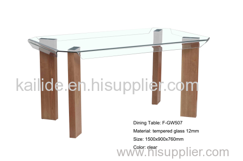 F-GW507 Modern design bent glass dining table