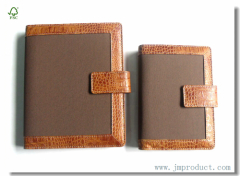 leather bound diary writing with buckle