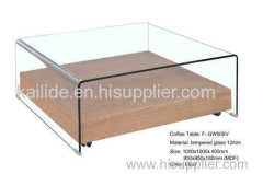 New design modern bent glass coffee table