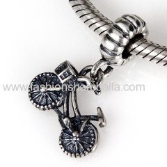 Hot Sale European Style Sterling Silver Beads Dangle Bicycle Charm