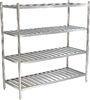 Silver Stainless Steel Catering Equipment 1200x500x1550mm , 4 Tier Storage Shelf